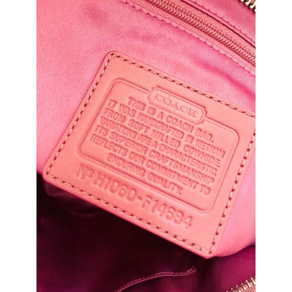 Vtg Coach Penelope large mauve pebble leather shoulder bag tote Serial F14684 - Picture 10 of 10